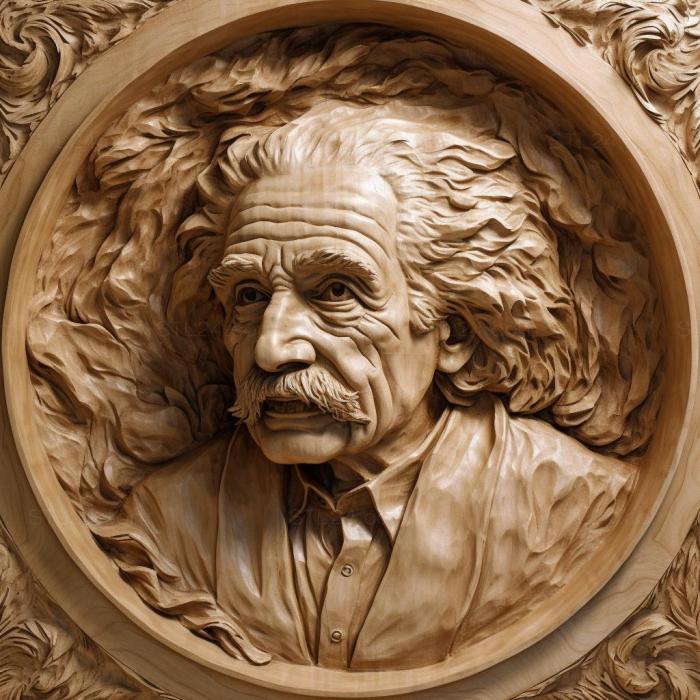 Знаменитости (Albert Einstein 2, 3DFMS_8365) 3D модель для ЧПУ станка